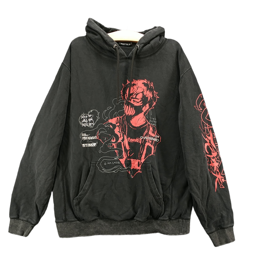 Corpse Husband C+ 2.0 Men's Sweatshirt Hoodie Black Large Long Sleeve Cotton